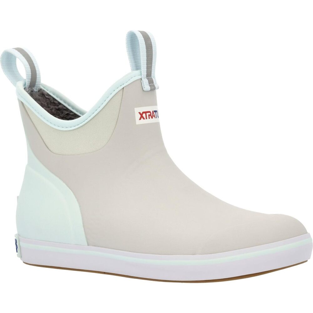 XTRATUF Women's Trolling Pack Fleece Lined Ankle Deck Boot, Gray, Size 10